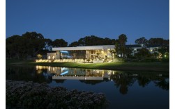 Joondalup Resort Reception Centre at night overlooking water   Copyright Brian Smyth